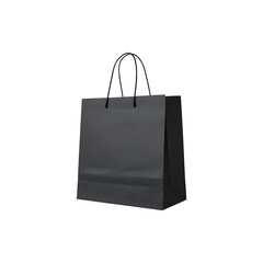 Blank black paper bag for product advertising and photography
