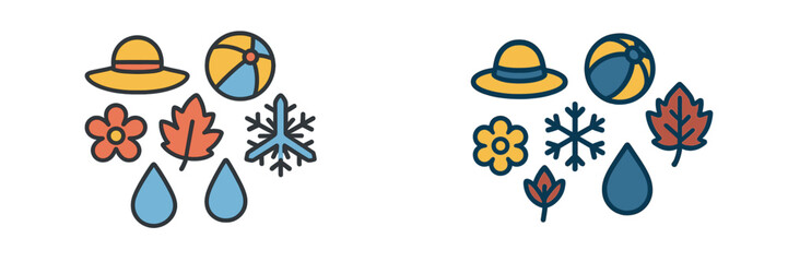 Obraz premium Seasonal elements in vector illustration for creative projects