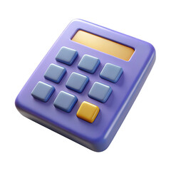 3d financial calculator with large display and tactile buttons for easy calculations transparent background