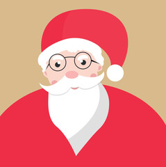 Cute Santa Claus. New Year decorations, holiday banners, and seasonal design projects. Vector illustration