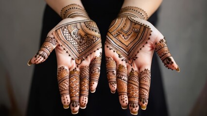 Detailed henna hand designs