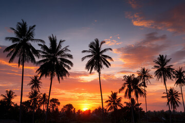 capture enchanting bali vibe with silhouettes against breathtaking sunset backdrop
