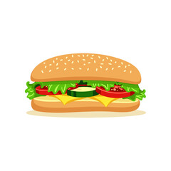 Delicious Sandwich with Fresh Ingredients