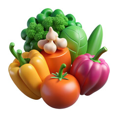 Vibrant assortment of fresh healthy vegetables ready for culinary delights transparent background