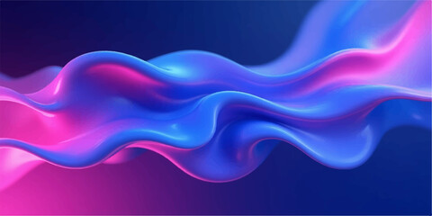 Abstract colorful blue background with flowing waves and smooth light design