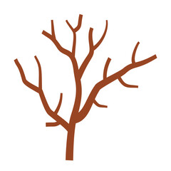 flat simple tree branch vector clipart without background