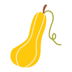 flat simple orange pumpkin vector clipart isolated on transparent background