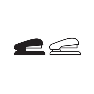 Pair of Staplers Black and Outline Vector