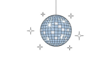 A disco ball sparkles with light reflecting around a festive party atmosphere creating a vibrant and energetic celebration
