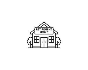 Retirement Home vector icon design illustration.