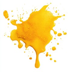 Mustard Yellow Water Color. Watercolor Sauce Dripped with French Splash