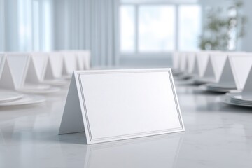 Name Tent. Blank Table Card and Sign Template in 3D Rendering