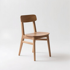 Fototapeta premium Wooden chair in minimalist design with natural wood finish 