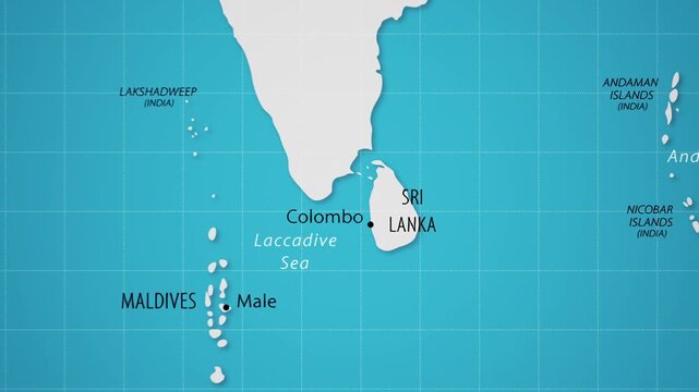Sri Lanka on the World Map with Animated National Flag