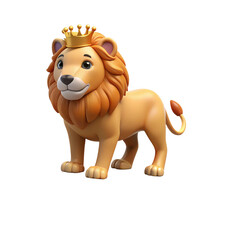 Majestic 3d lion king safari royalty regal pride majestic mane golden crown african savanna transparent background