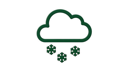 Isolated Green Snow Cloud Icon