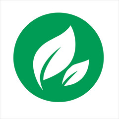 Green Eco-Friendly Leaf Circle Icon