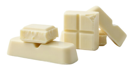 Isolated White Chocolate Pieces