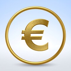 Obraz premium Gold euro symbol in a circular frame