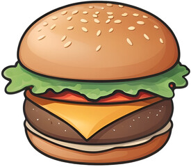 Hamburger cheese cartoon.