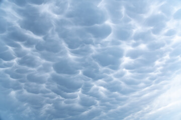 Mammatus cloud pattern with soft rounded formations