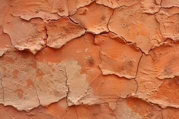 Naklejka premium Warm Terracotta Stucco Wall Texture with Uneven Rough Surface Ideal for Mediterranean and Rustic Architectural Designs old wall background