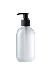 Frosted, rectangular bottle with black pump