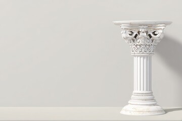 Ornate white pedestal column