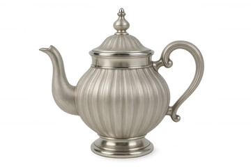 Classic silver teapot isolated on transparent background, showcasing timeless elegance and sophisticated design