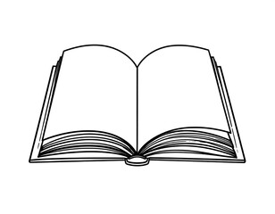 Open book, simple line drawing