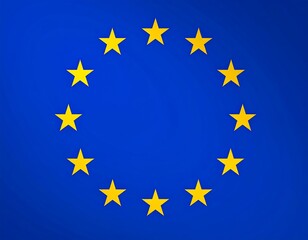 European Union flag with gold stars