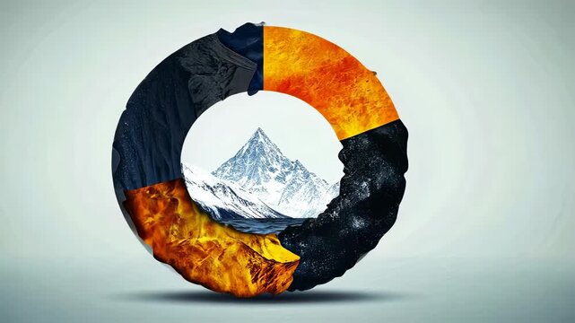 Conceptual representation of four seasons in a circular design