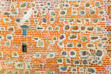 Castle wall texture made of bricks in Mir Belarus.