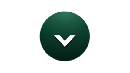 Stylish down arrow for website navigation, UI element for call to action, modern design for app interface on white and transparent Background	