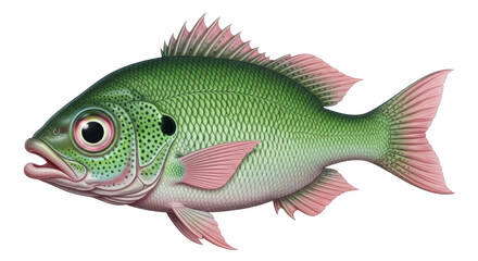 Isolated Green and Pink Fish
