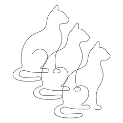 Minimalist One-Line cat Illustration for Tattoo and Wall Art