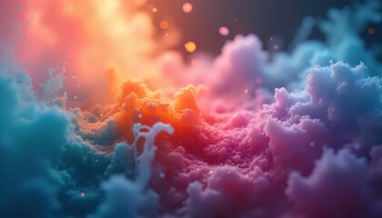 Fototapeta premium A close up view of a colorful cloud of powder.