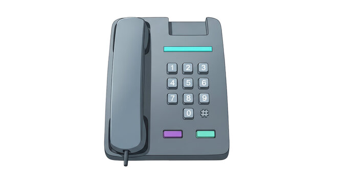 Isolated Landline Phone - Powered by Adobe