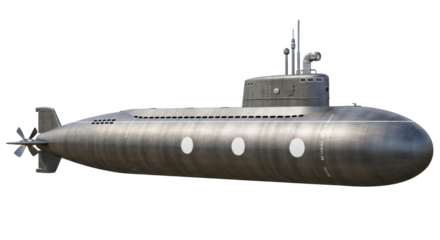 Isolated Gray Submarine