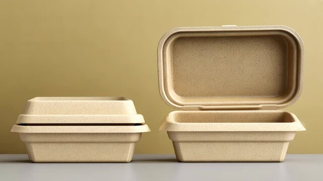 eco-friendly containers on a neutral background