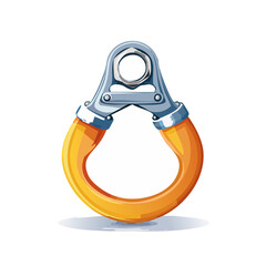 Illustration of a metal locking device with orange rubber grips, isolated on black backdrop.