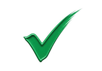 Vibrant green check mark symbol conveying success and approval isolated transparent background