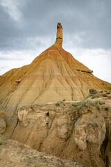 Castildeterra rock formation in the Bardenas Blanca area of the Bardenas Riales Natural Park