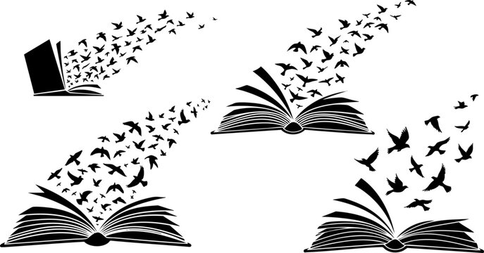 Birds Flying from an Open Book