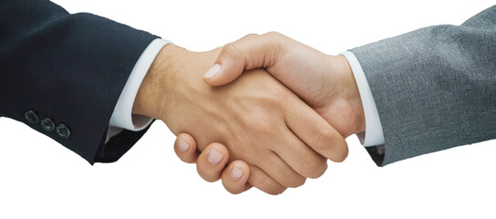 Obraz premium Deal done. a businessman shake hands with a businesswoman. Businessmen shaking hands over a desk