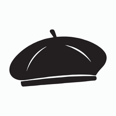 Obraz premium Beret silhouette icon isolated on white 