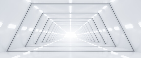 Abstract Futuristic empty floor and room Sci-Fi Corridor With light for showcase,room,interior,display products.Modern Future cement floor and wall background technology interior concept.3d render