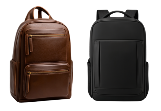 Thermal backpack with padded shoulder straps on transparent background