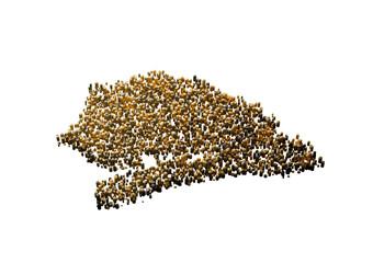 Senegal Map Made Of High Quality Premium Golden Metallic Copper Brass Pillars 3D Illustration