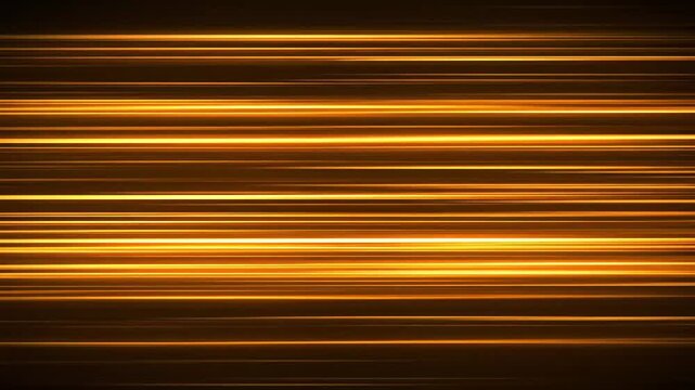 Abstract Golden Light Streaks Speeding Across Dark Background